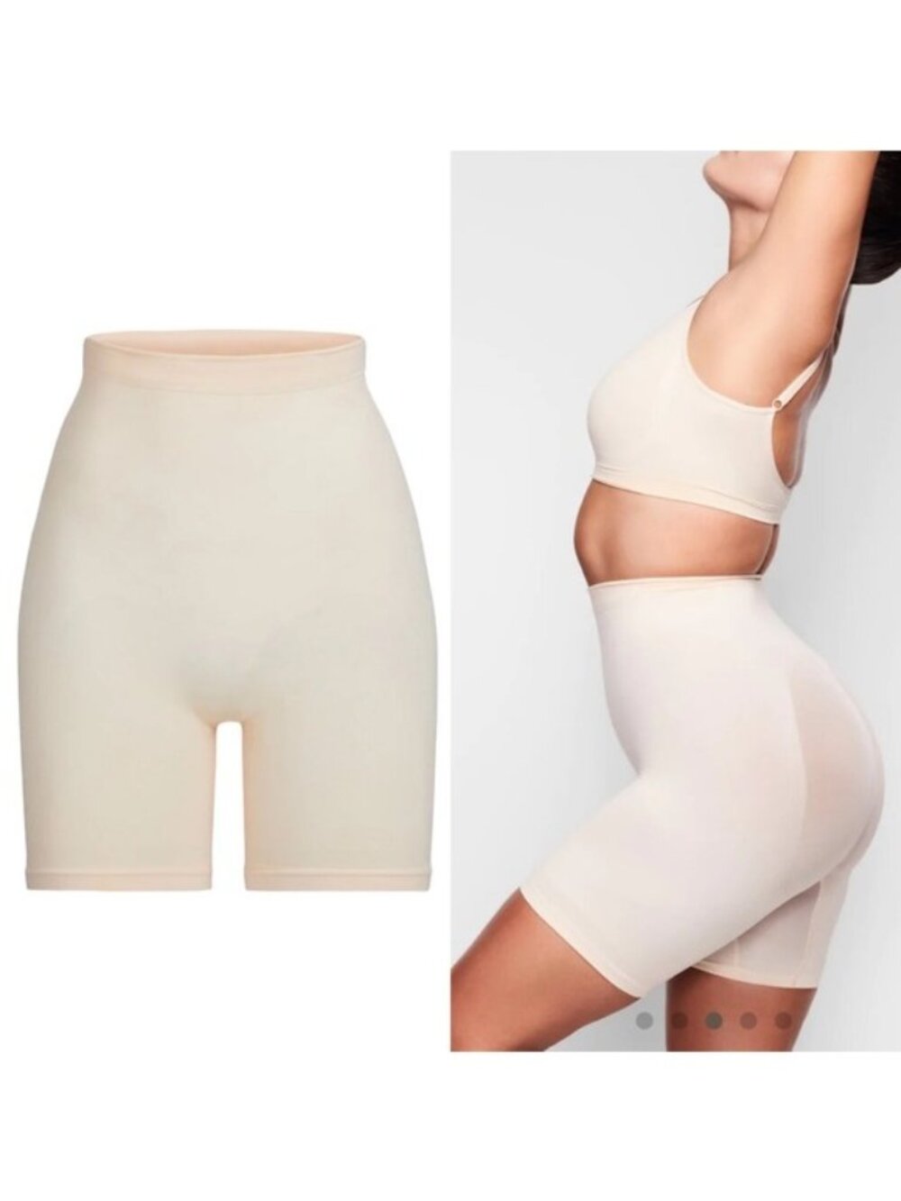 NEW Skims Sculpting Short Mid Thigh Open Gusset XXS/XS Sand Shapewear Support